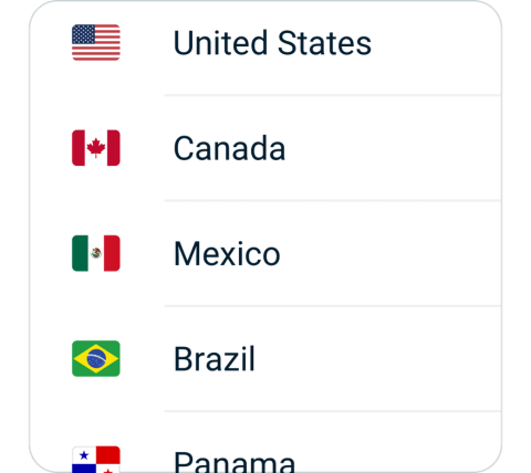 O2 connect step 2, choose VPN server location